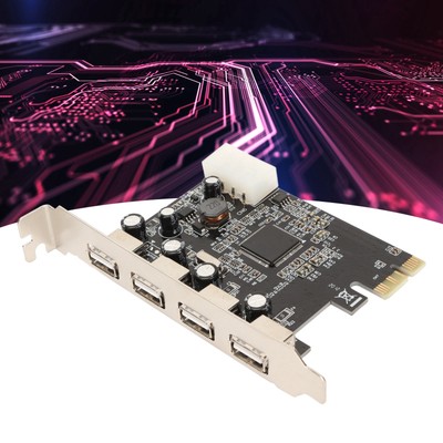 PCI Express Expansion Card 4 Port Easy Installation XP Vista