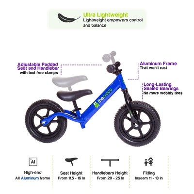 The Original Croco Ultra Lightweight and Sturdy Balance Bike.2 Models for 2, ...
