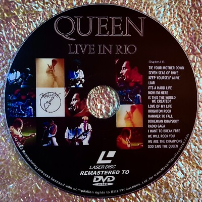QUEEN LIVE IN RIO DVD (1985) (Remaster from LaserDisc to DVD) LIVE Concert