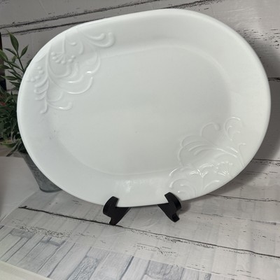 Corelle:'' Cherish''  Platter 12.25  X 10  Oval Platter New Corelle Cherish Emboss