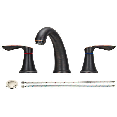 Bathroom Faucet 8'' Faucets Sink 3 Hole Widespread Oil Rubbed Bronze for Home