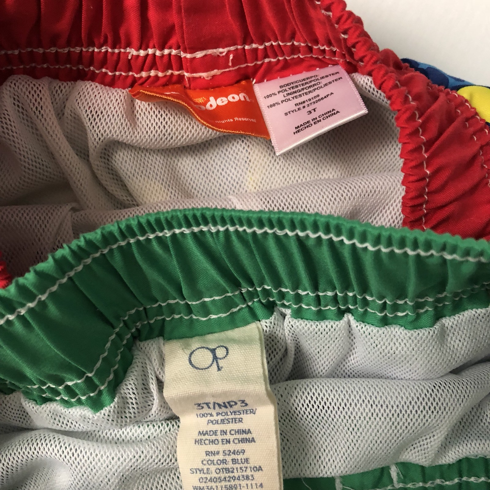 Boys Size 3T Lot Of Swimsuit Bottoms Trunks Paw Patrol Octopus