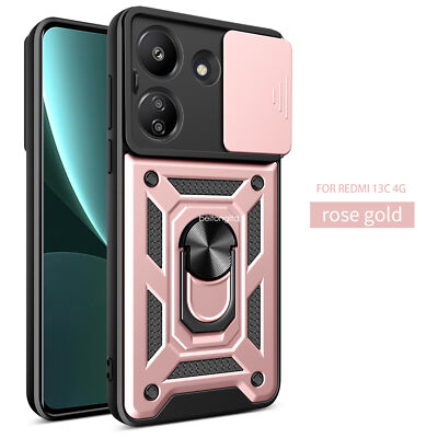 For Xiaomi Redmi Note 13 Pro Plus 12 11 Hard Armor Ring Stand Hybrid Case Cover
