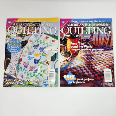 Lot of 2 BHG 2001 American Patchwork and Quilting Magazines w/Pattern Sections