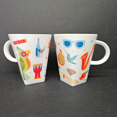 Nespresso Limited Edition Cafe de Cuba Carlos Zamora Coffee Mugs Set of Two