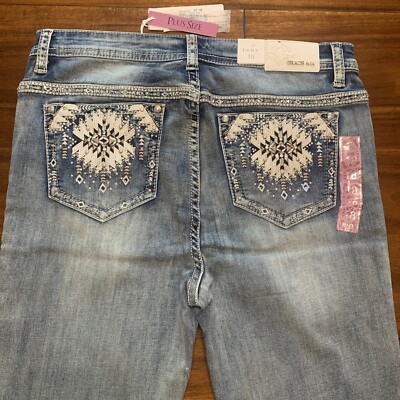 Grace In LA Women s Straight Western Style Stretch Jeans Size 18