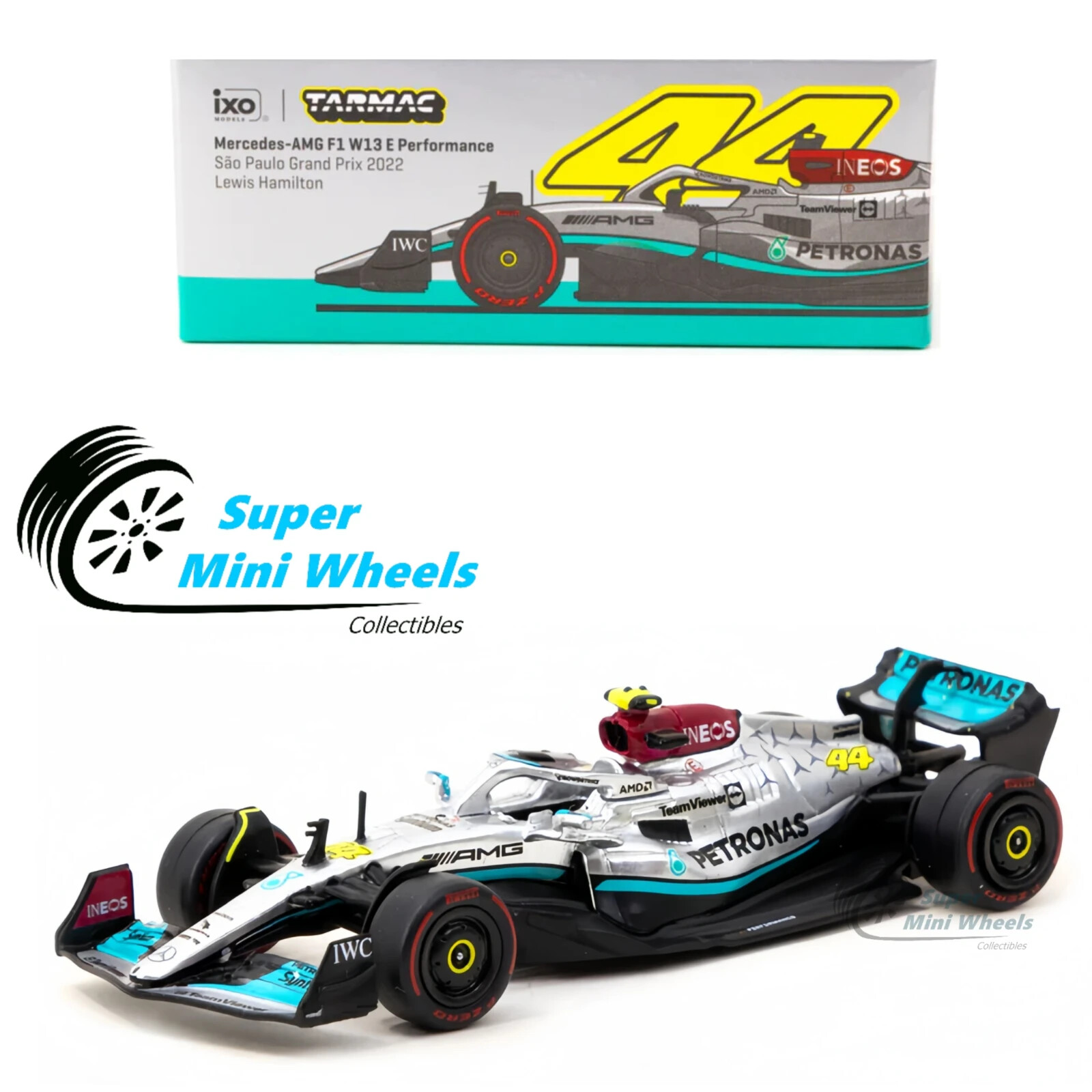 未開封Spark Mercedes AMG W13 E ミニカー F1 ベンツ Tarmac Works 1:64 Mercedes-AMG F1 W13 E Performance Sao