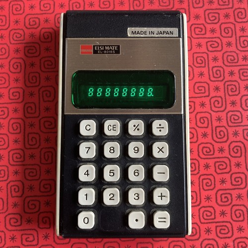 Sharp EL-8016S Elsi Mate Calculator Rare Made In Japan Tested