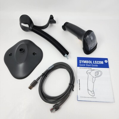 Symbol Motorola LS2208-SR20007 1D Laser Barcode POS Scanner & Stand