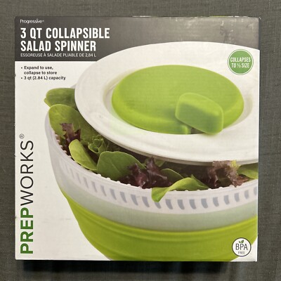 Salad Spinner Progressive Collapsible 3 Quart Brand New BPA Free PREPWORKS NIB