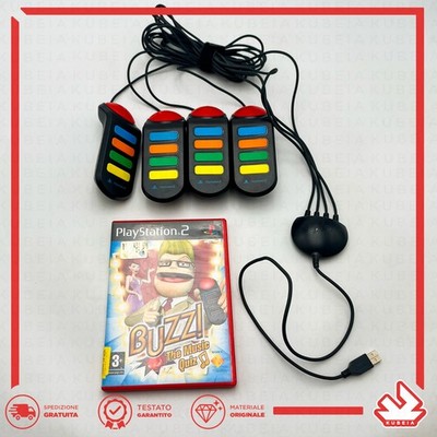BUZZ THE MUSIC QUIZ + TELECOMMANDI BUZZER – ITALIANO – SONY PLAYSTATION 2 PS2