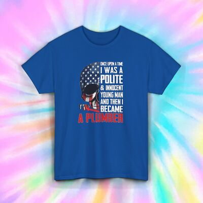 Plumber Skull T-Shirt | Funny Patriotic Plumbing Graphic Tee | S-5XL