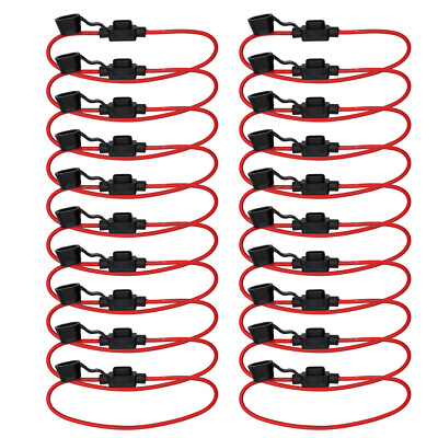 40 Pack 14 Gauge APM / ATM MINI Blade Inline Fuse Holder 100% OFC Copper Wire US