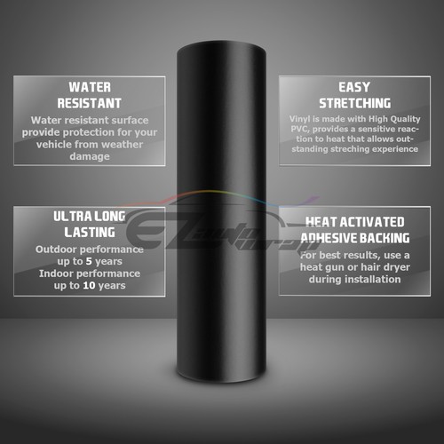*Genuine 3M Matte Black Vinyl Wrap Car Sticker Film Decal Bubble Free