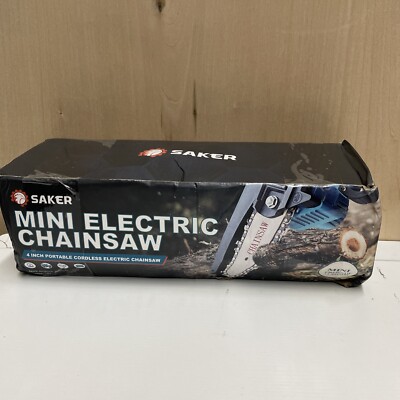 Saker 4'' Mini Chainsaw,Portable Electric Chainsaw Cordless,Handheld Chain Saw P