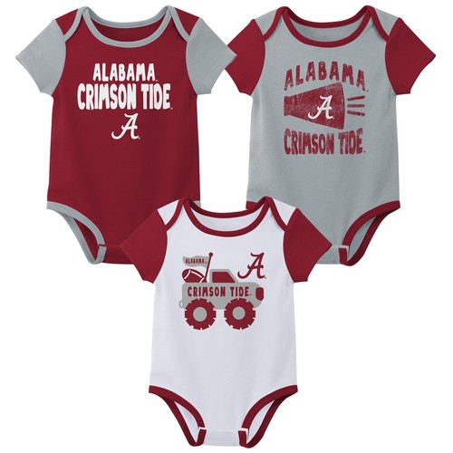 Комплект боди Outerstuff NCAA для новорожденных унисекс Alabama Crimson Tide Variety из 3 предметов
