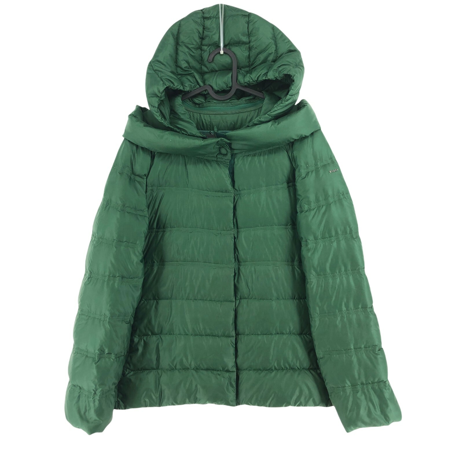 SEVENTY Sergio Tegon Green Hooded Down Puffer Jacket Coat