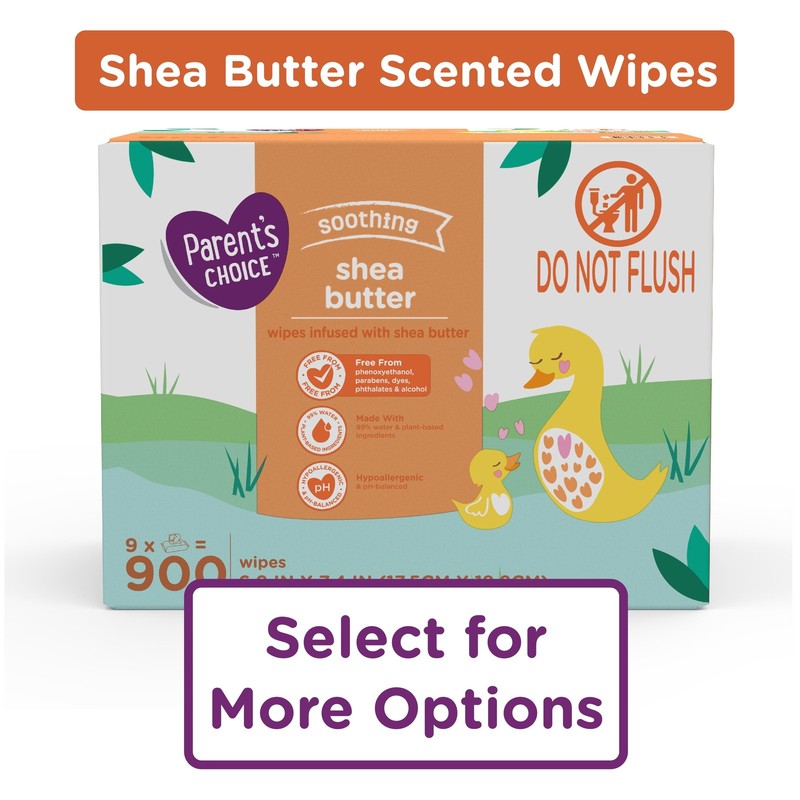 Shea Butter Baby Wipes, 900 Count