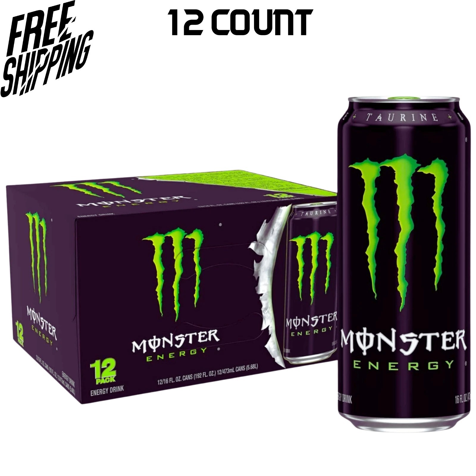 Pack Monster Energy, Original, Energy Drink, 12 count, 16 fl