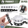 Hanaive 20 Pcs Soccer Hair Ties Elastic Ponytail Holders Football No Crease Ribbon Party Accessories for Girls Women Team Members(Black and White)