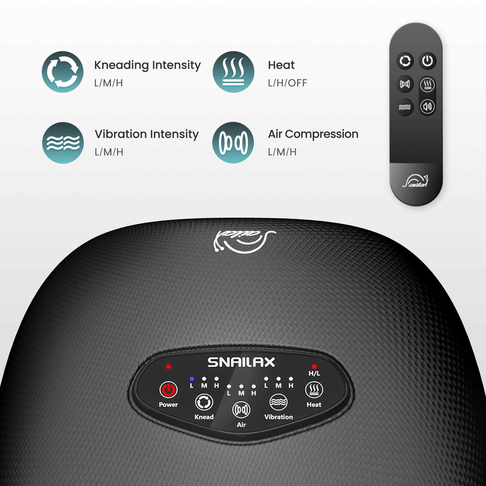 Shiatsu Foot Massager with Heat, Deep Kneading, Air Compression, Remote Control