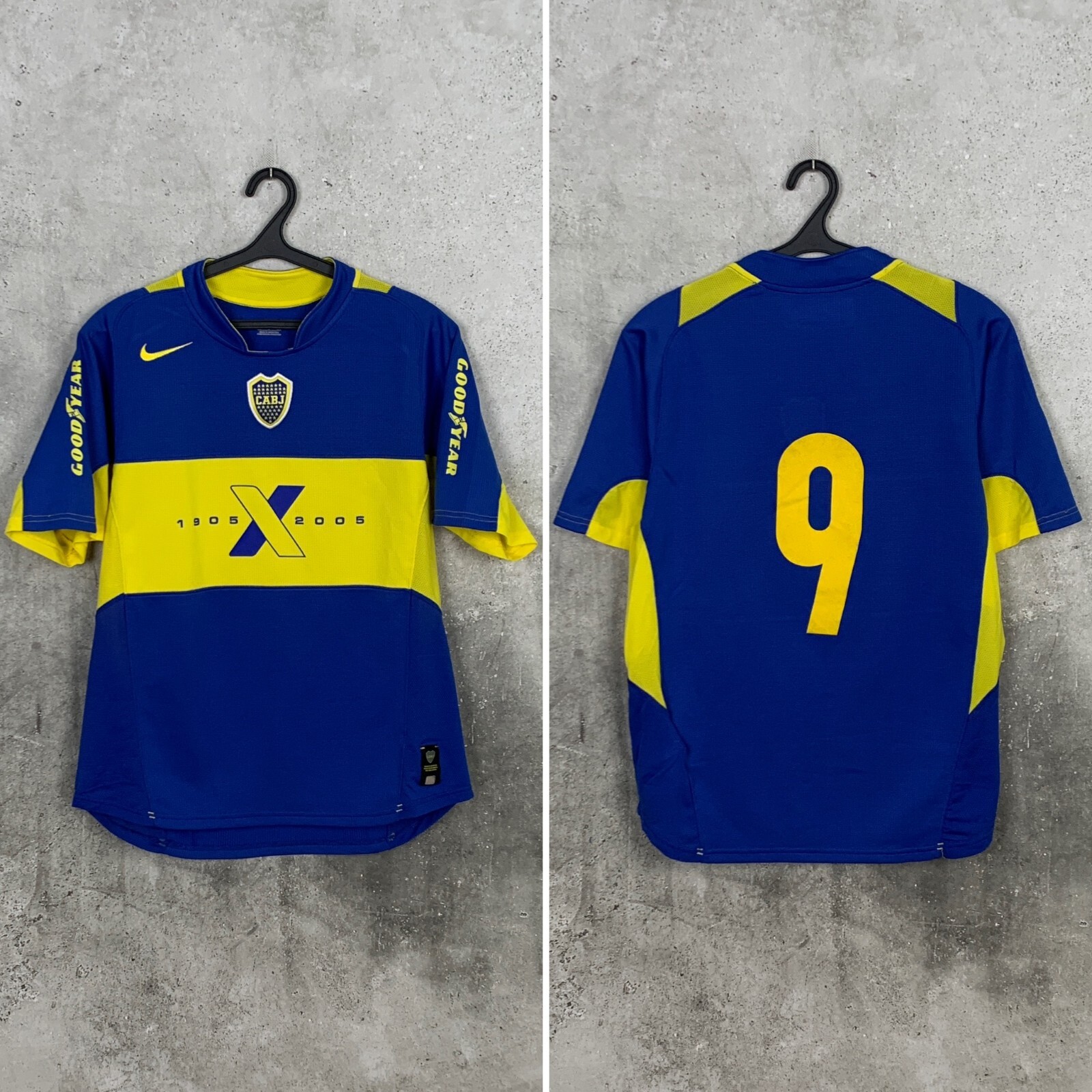 BOCA JUNIORS 2005 2006 HOME FOOTBALL SHIRT #9 PALERMO NIKE