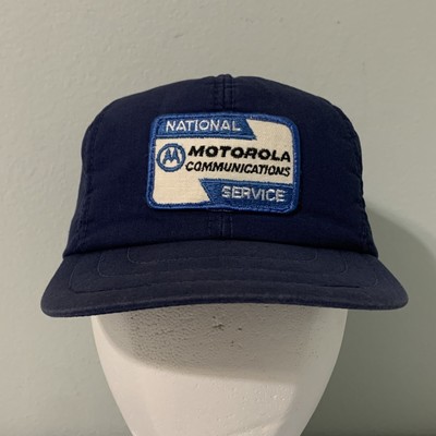 Motorola Communications National Service Insulated Trucker Hat Blue Patch Flaps