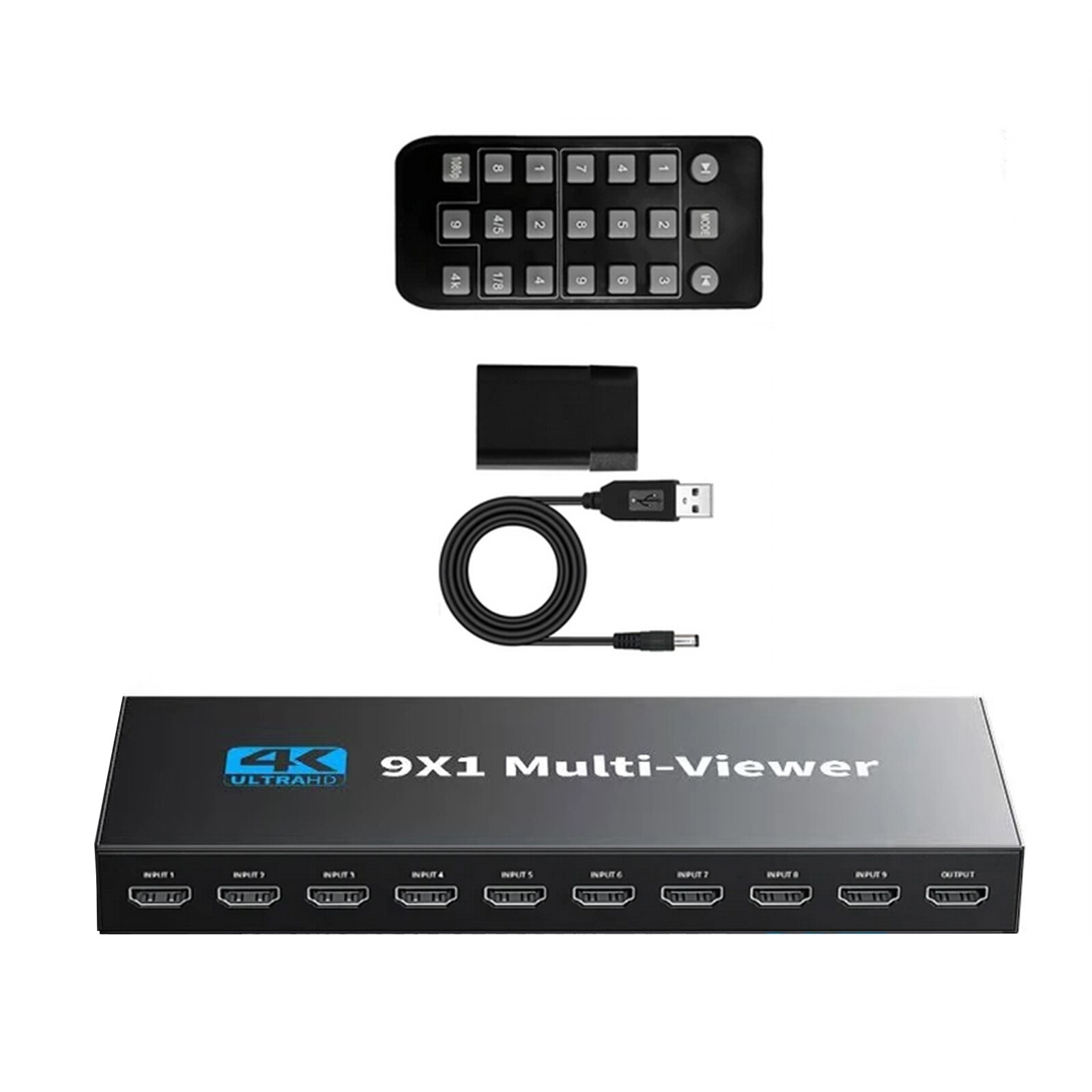 tvxq219 ページ 3 点セット HDMI 9x1 Multiviewer 4K 9 In 1 Out 1080P Screen Multi-Viewer