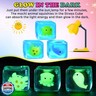 Squishy Stress Cube Fidget Toys Adults - Glow in The Dark Sensory Toys for Kids with Autism Stress Balls for Kids Teens Squeeze Toys for Anxiety Stocking Stuffers for Grandkids