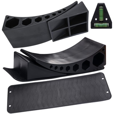 2 Pack Camper Leveler Two Curved Levelers Two Blocks Two Non-Slip Mats One T ...