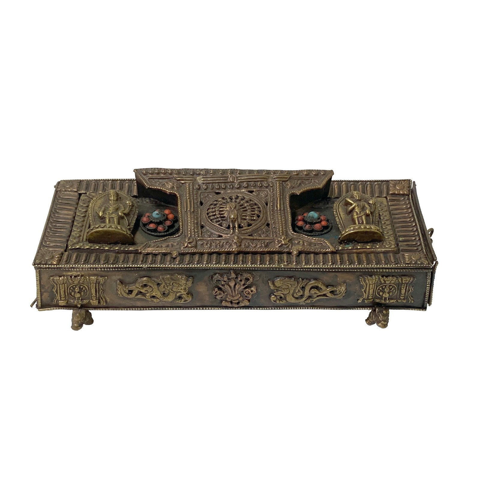 Chinese Metal Rectangular Beads Dimensional Motif Incense Burner Container cs3064S Chinese Metal Rectangular Beads Dimensional Motif Incense Burner Container cs3064S