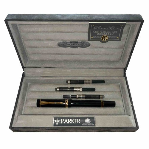 PARKER DUOFOLD 18Ｋ750 Parker Duofold Fountain Pen Platinum Club 18K 750 Gold Nib W