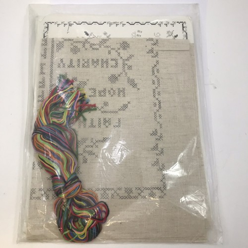 Happiness Tree Sampler Vintage Bucilla Cross Stitch Kit 16x20 Linen Blend 2696