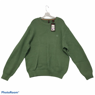 PERRY ELLIS Sweater  Mens XXL/XXG Green 100% Cotton Crew Neck
