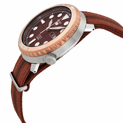 Pre-owned Seiko 5 Srpj47k1 Skx Sports Style Brown Translucent Dial Day Date Display Watch