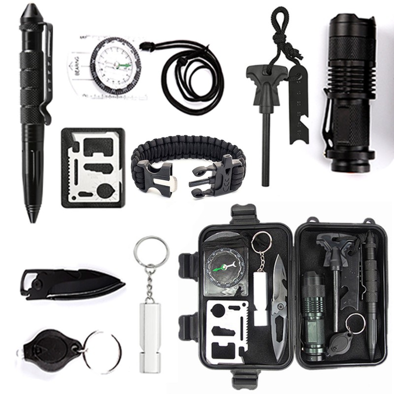 12in1 Überlebensset Survival Kit Werkzeug Krisenvorsorge Notfall Camping Rettung