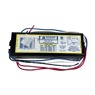 ADVANCE RLQ-120-TP RAPID START BALLAST 120V 60Hz F20T12 RLQ120TP