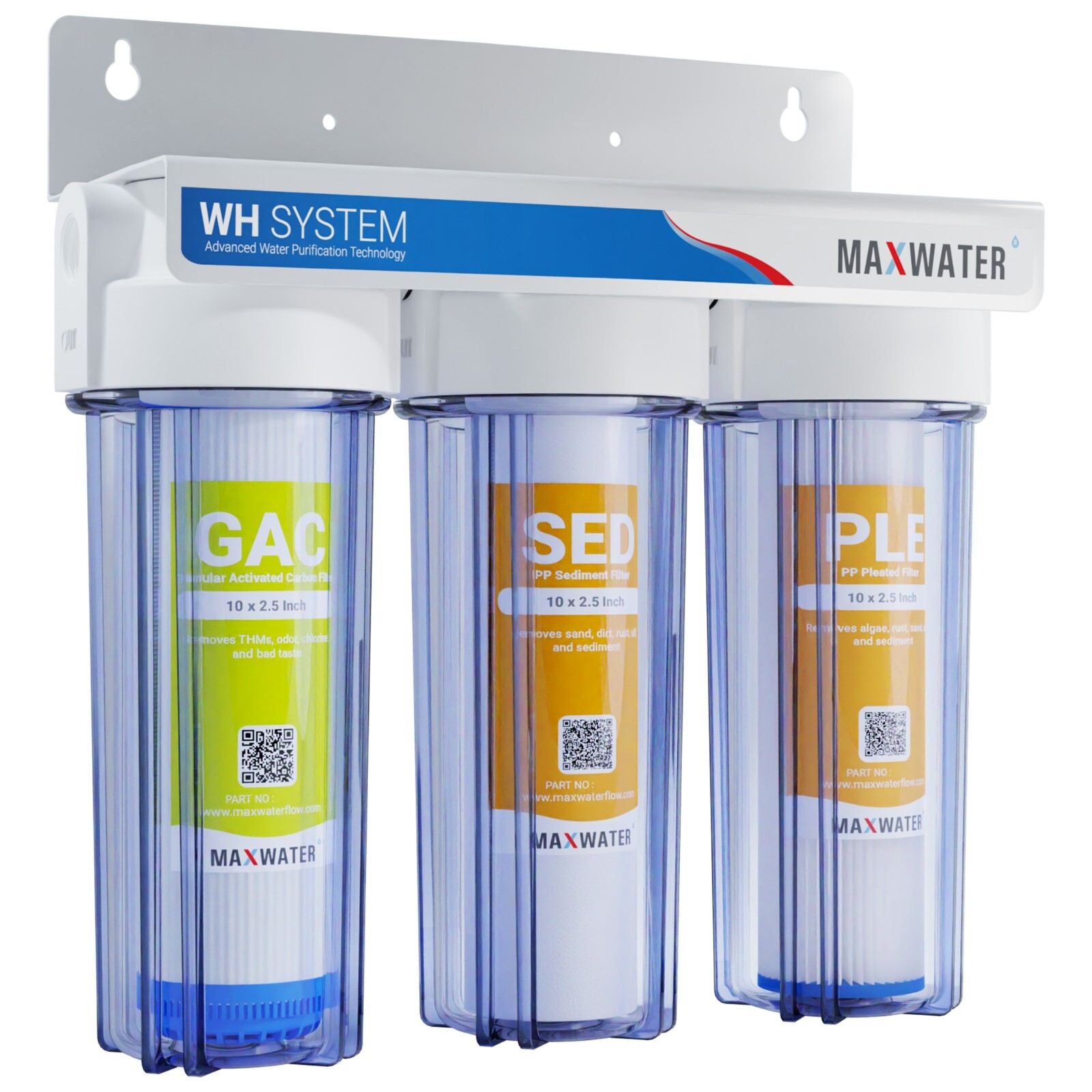 Max Water All Clear 3 Stage Whole house Home water filter Sediment Carbon Filter