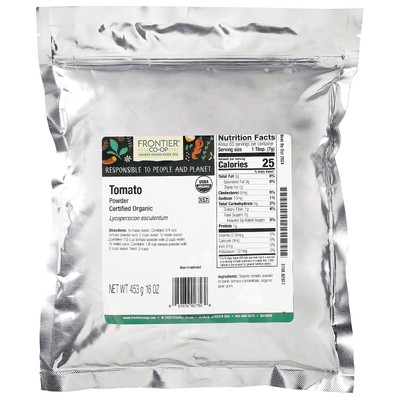 Frontier Natural Products Organic Powdered Tomato 16 oz 453 g Kosher, Organic