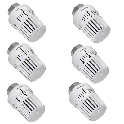6 Piece Oventrop Thermostatic Head M 30 X 1,5 1011465 Uni LH with Zero White
