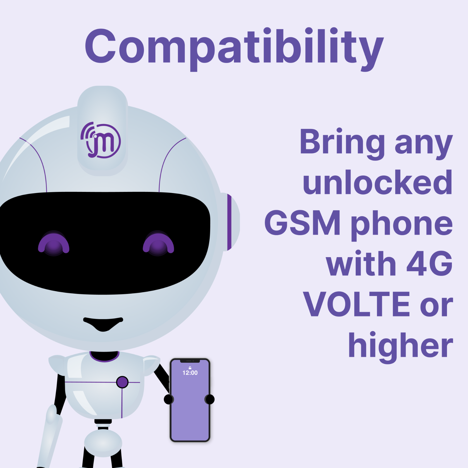 Jethro Mobile Unlimited Talk & Text Prepaid Phone Plan + SIM Card kit