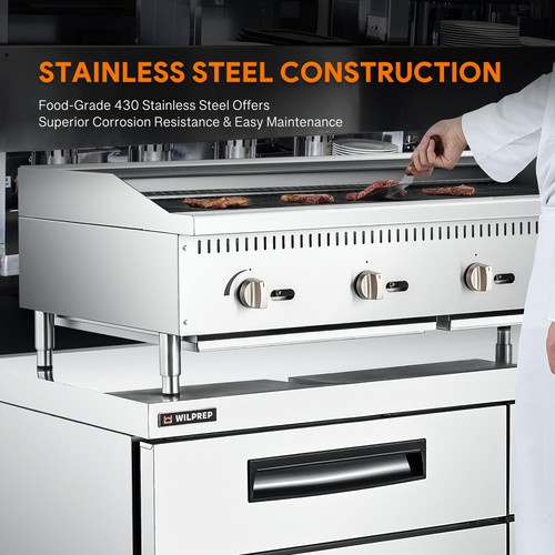 12/24/36/48'' Commercial Gas Grill Countertop Radiant Charbroiler NG & LPG CSA