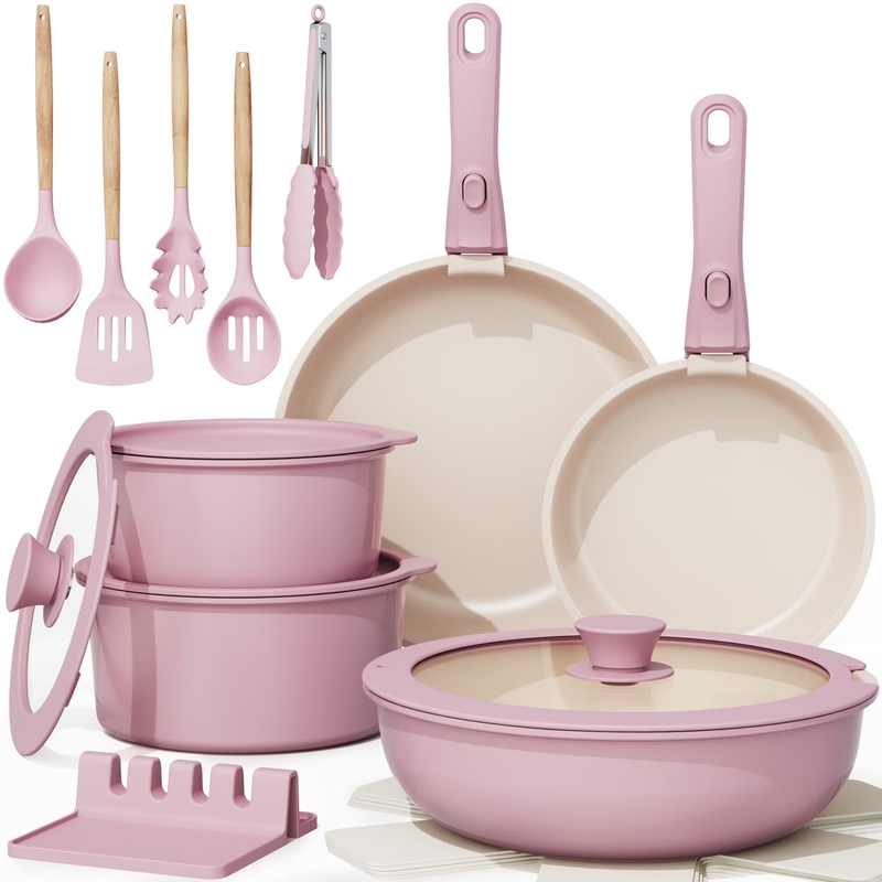 20-Piece Ceramic Pots and Pans Set Nonstick Cookware Set with ...