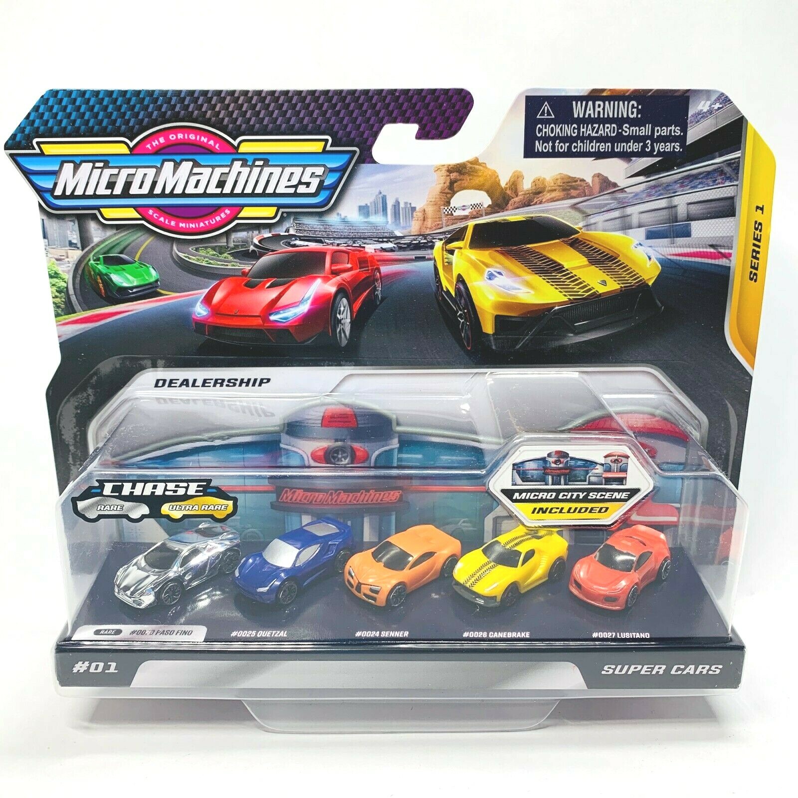 Micro Machines Series 1 Dealership Super Cars Rare Chrome