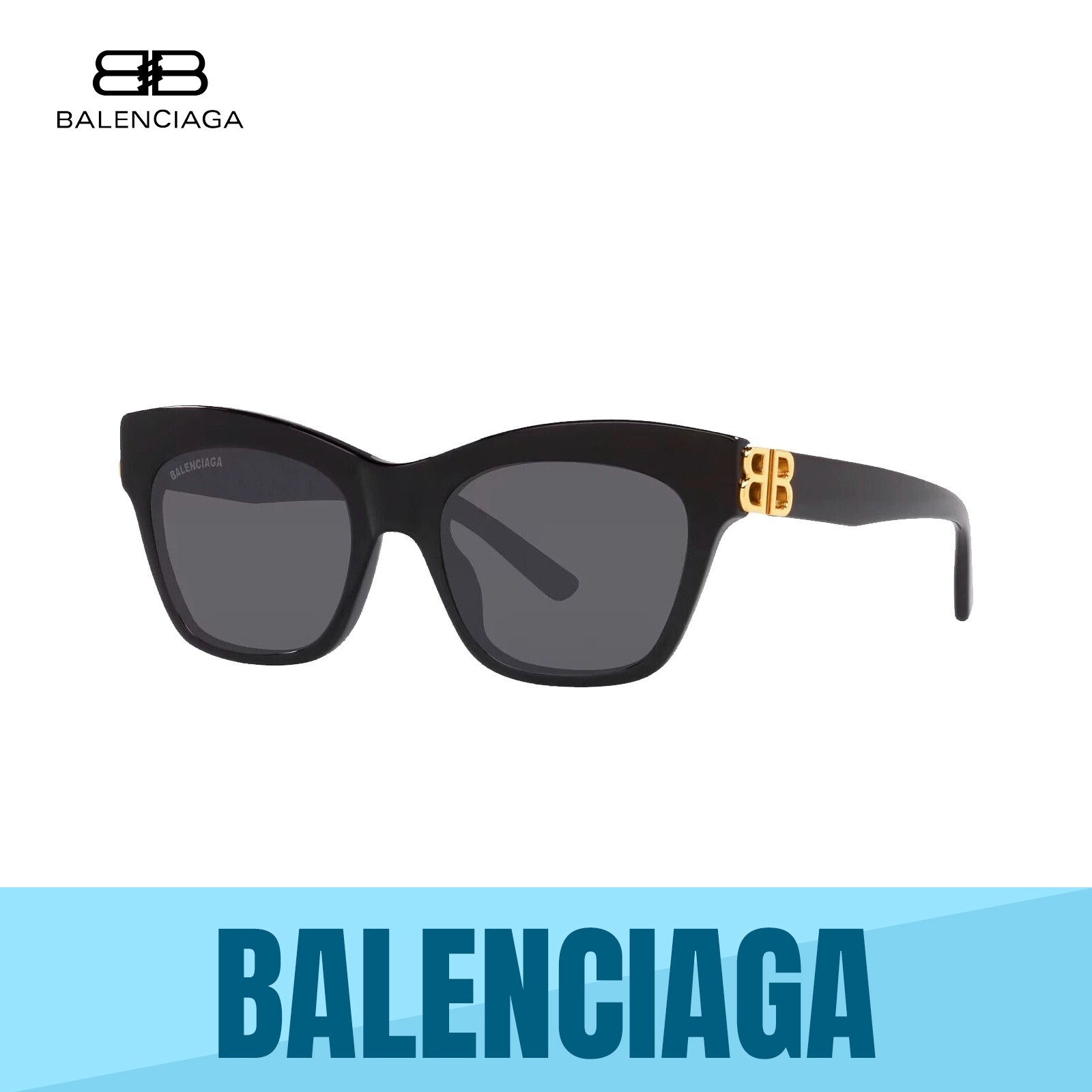 BALENCIAGA BB0132S - 001 BLACK- GREY LENS WOMEN'S SUNGLASSES