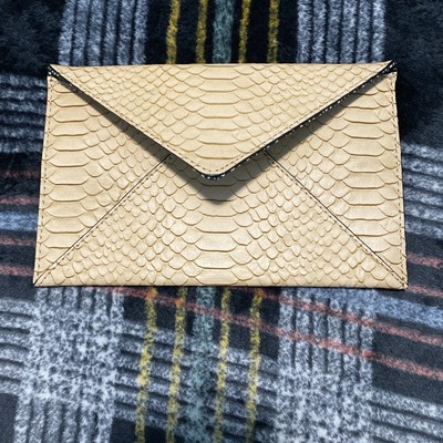 Loeffler Randall - Leather Beige/ Cream Small Envelope Clutch, Absolutely Clean!