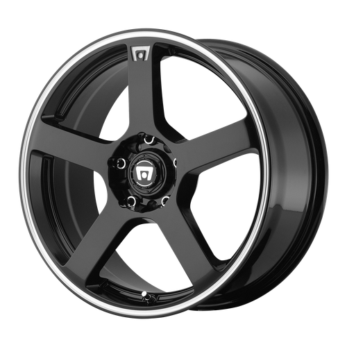 16x7 Motegi MR116 FS5 Gloss Black Machined Flange Wheel 5x100/5x4.5 (40mm)