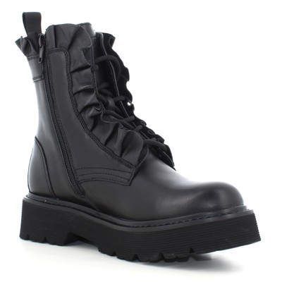 Pre-owned Cult A24us Women's Combat Boots Clw434700 Slash 4347 Mid W Leather In Black