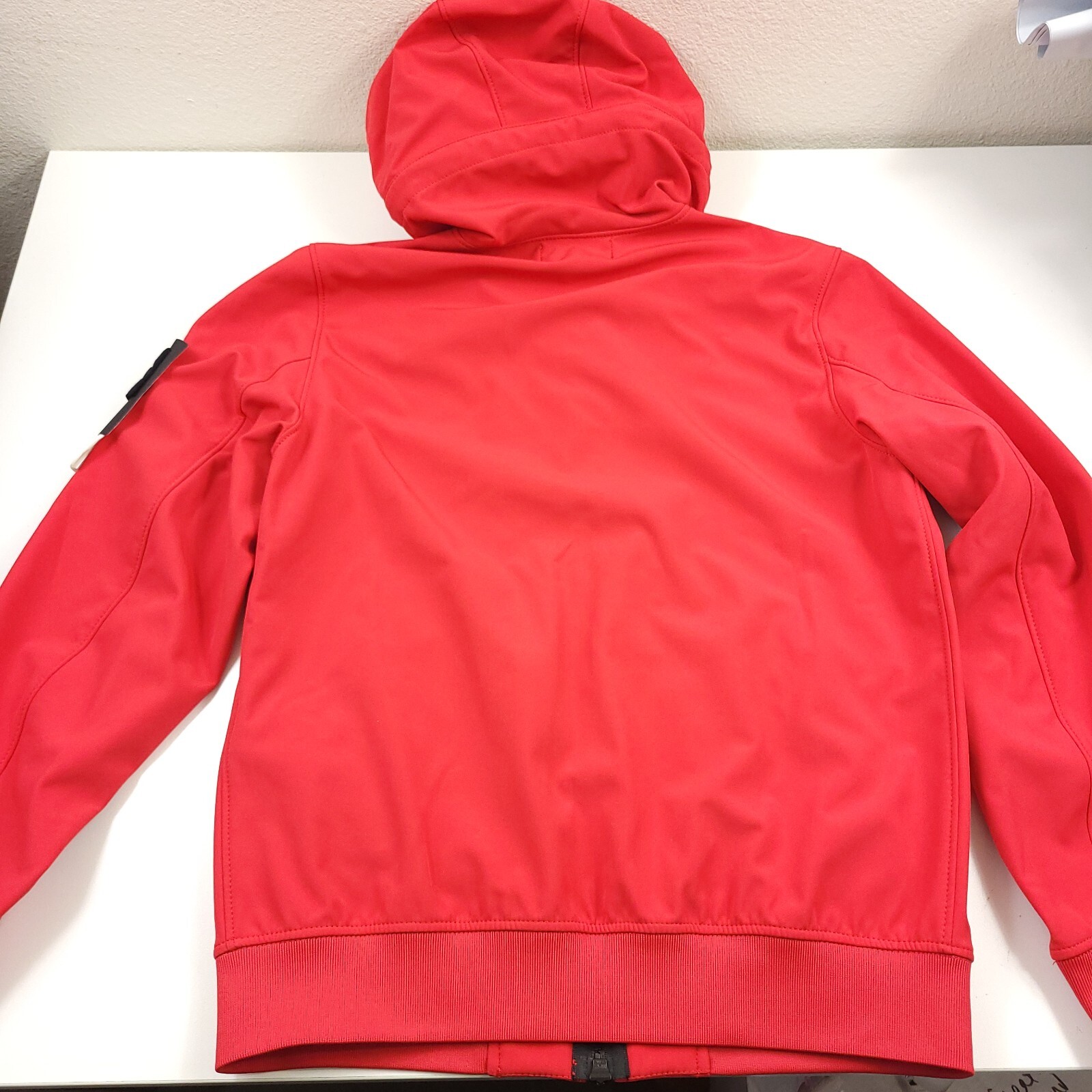 Pre-owned Stone Island $760  Light Outerwear Softshell Hooded Jacket In Red Mens Size Large