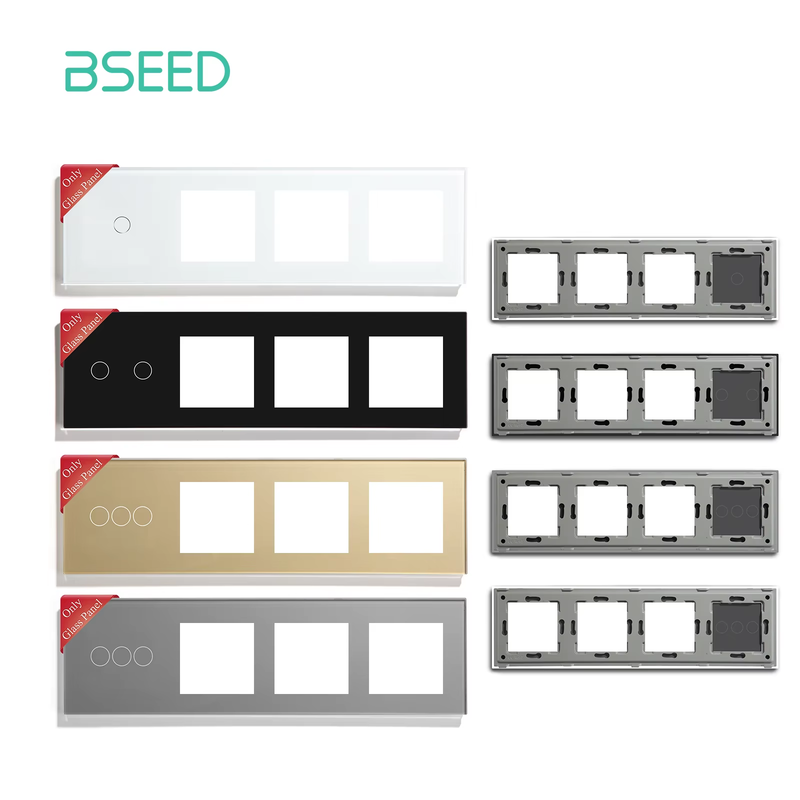 Only Glass Panel 299mm Crystal Glass Frame With Metal Frame For Wall Switches pl